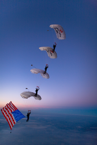 american flag show, charity show, veteran event, patriotic event, charity skydive, american flag, flag show, stack, crw show