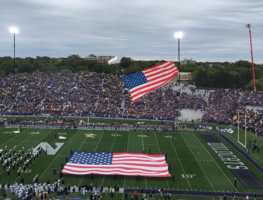 Skydivers To Perform Patriotic Tribute at Northwestern Football Game